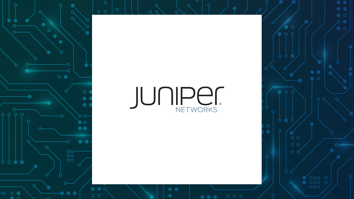 Juniper Networks logo with Computer and Technology background
