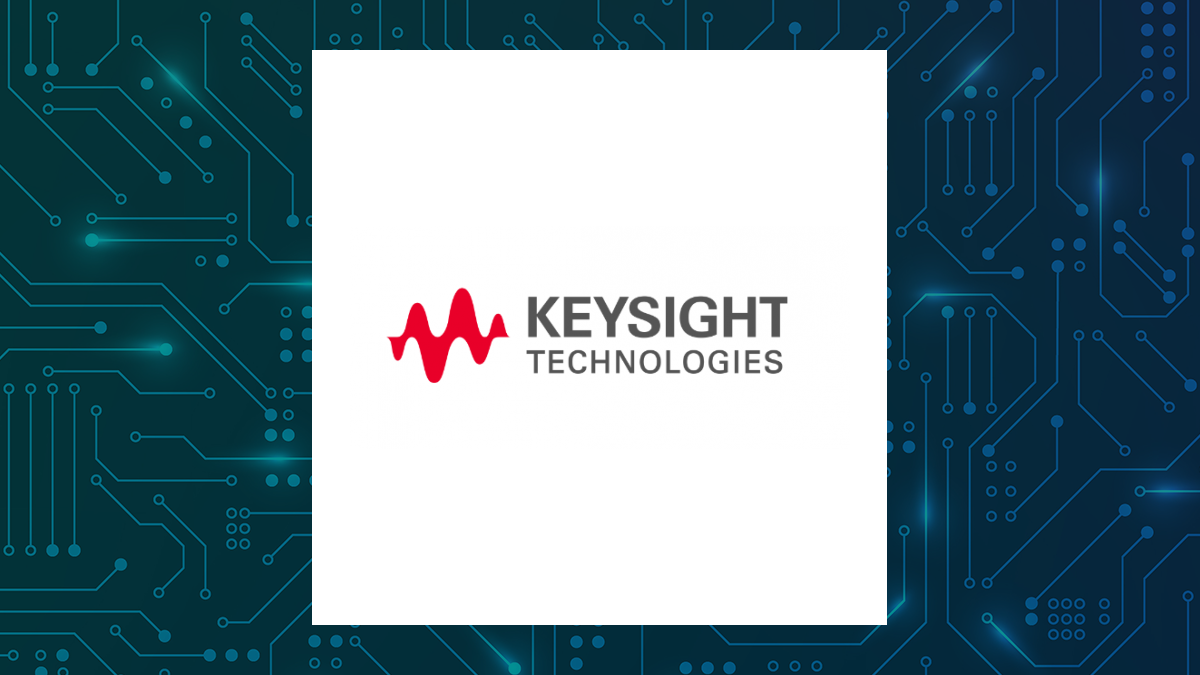 Keysight Technologies logo with Computer and Technology background