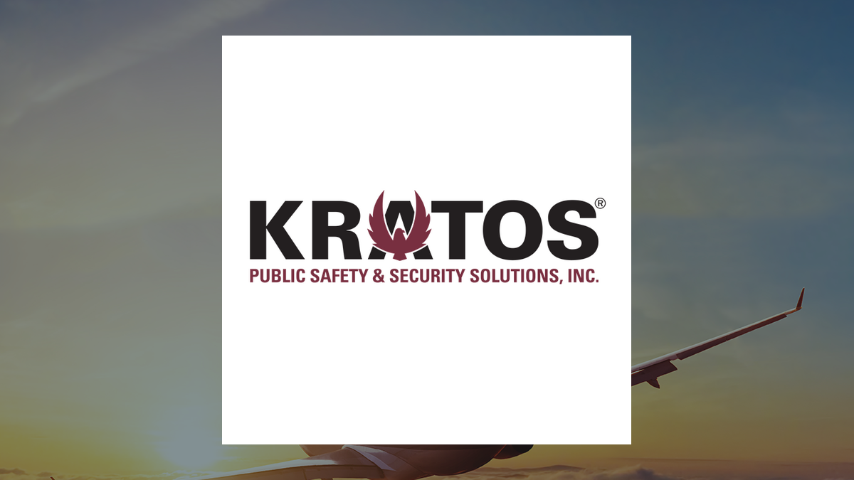 Kratos Defense & Security Solutions logo with Aerospace background