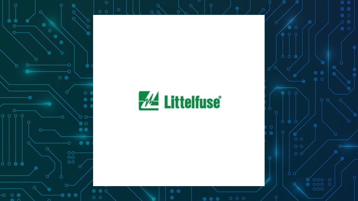 Littelfuse logo with Computer and Technology background