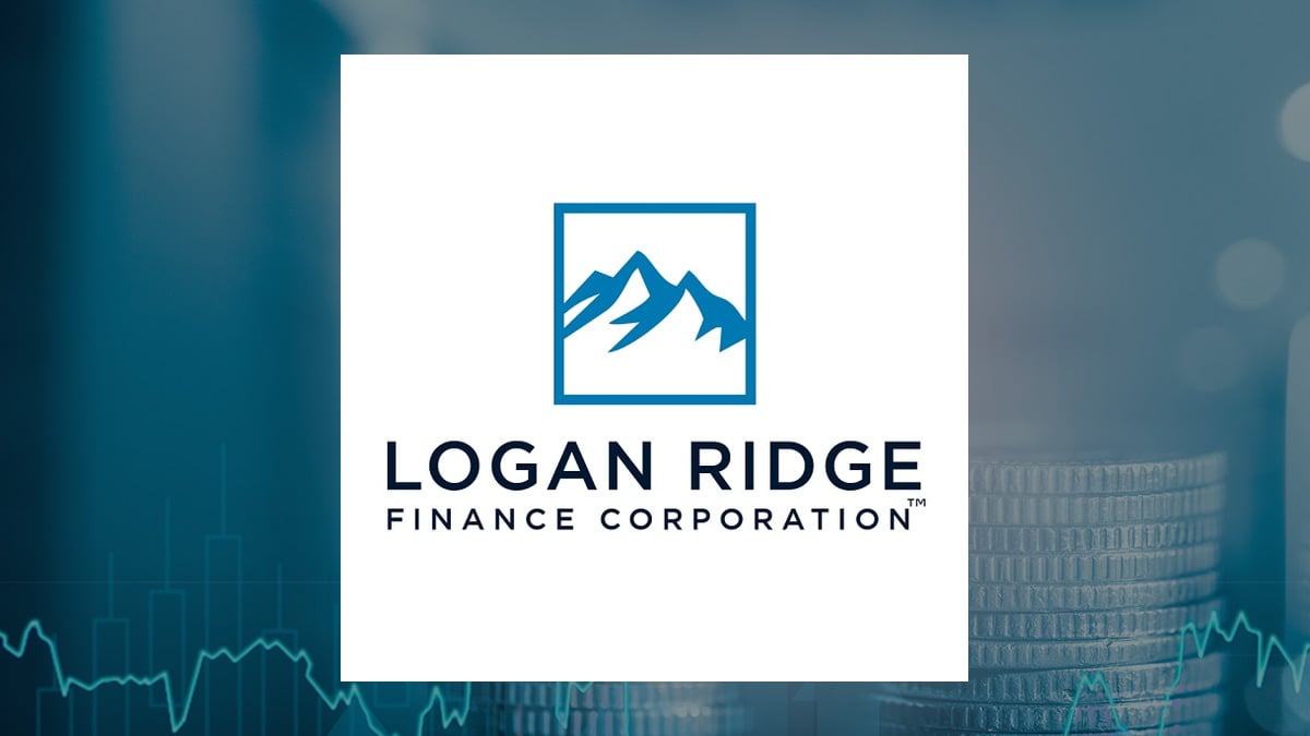Logan Ridge Finance logo with Finance background