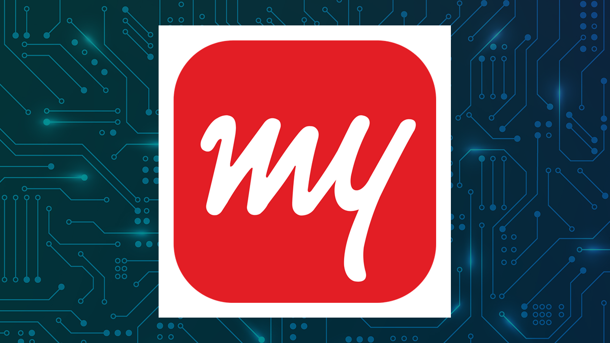 MakeMyTrip logo with Computer and Technology background
