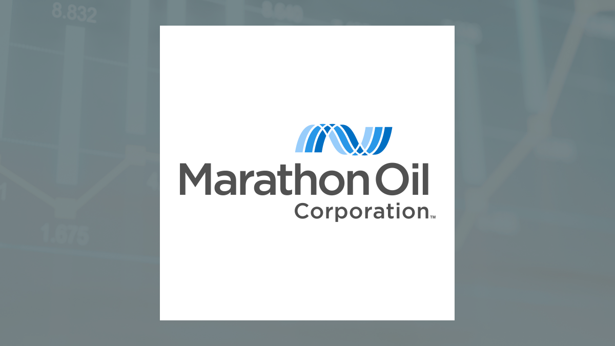 Marathon Oil logo with Oils/Energy background