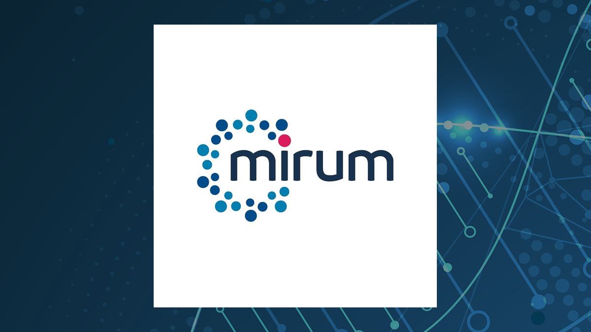 Mirum Pharmaceuticals logo with Medical background