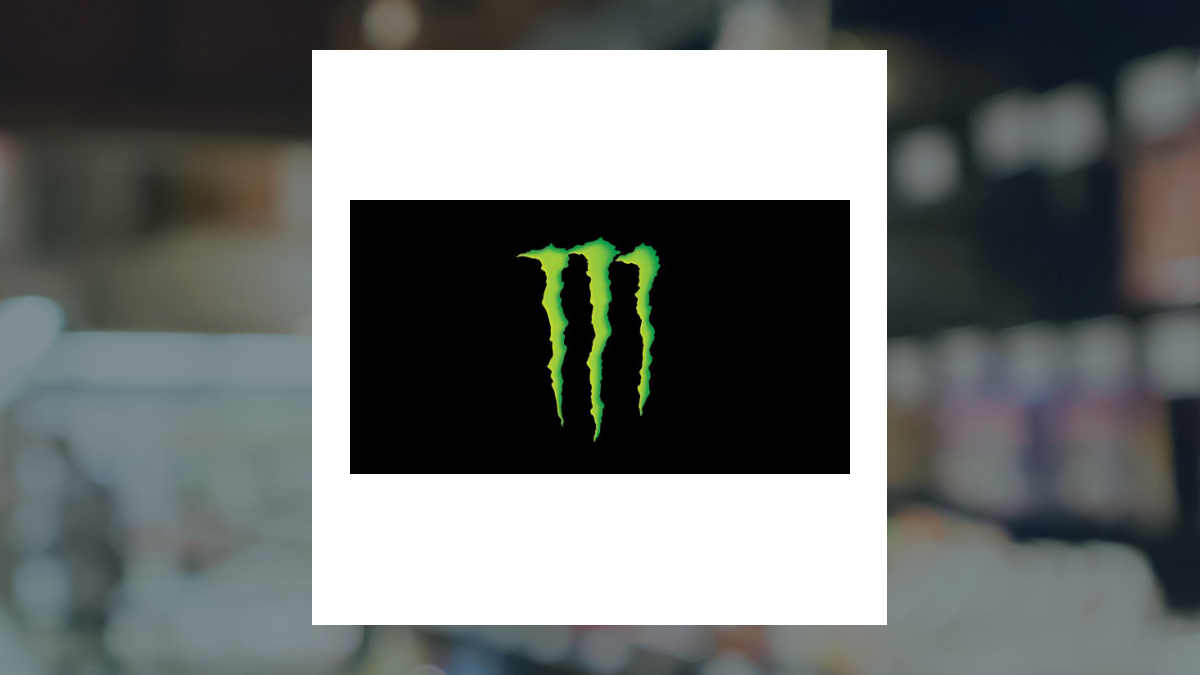 Monster Beverage logo with Consumer Staples background