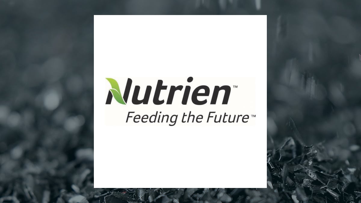 Nutrien logo with Basic Materials background