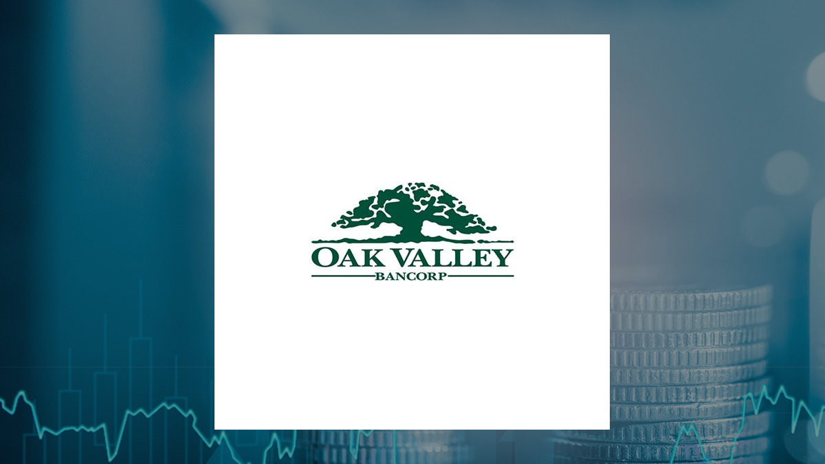 Oak Valley Bancorp logo with Finance background