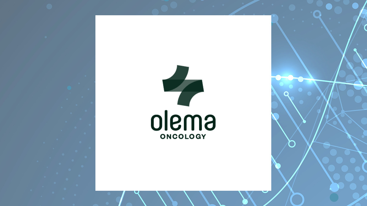 Olema Pharmaceuticals logo with Medical background