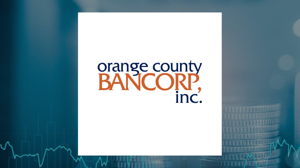 Orange County Bancorp logo with Finance background
