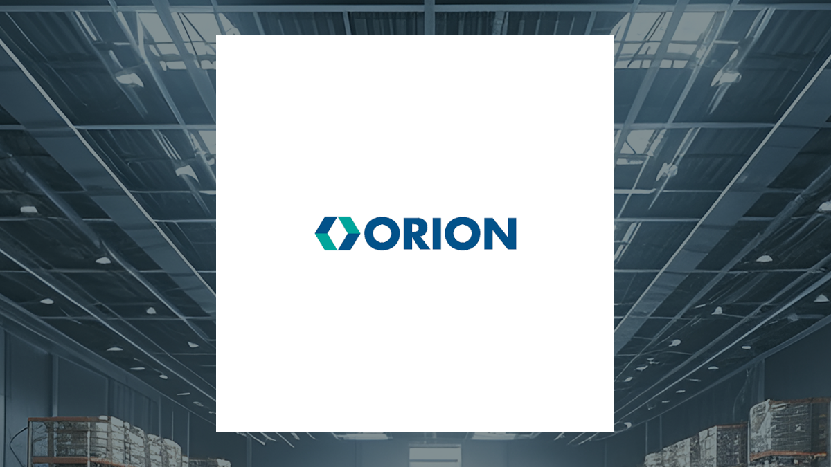 Orion Group logo with Construction background