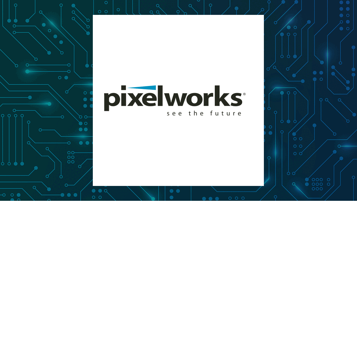 Pixelworks logo with Computer and Technology background