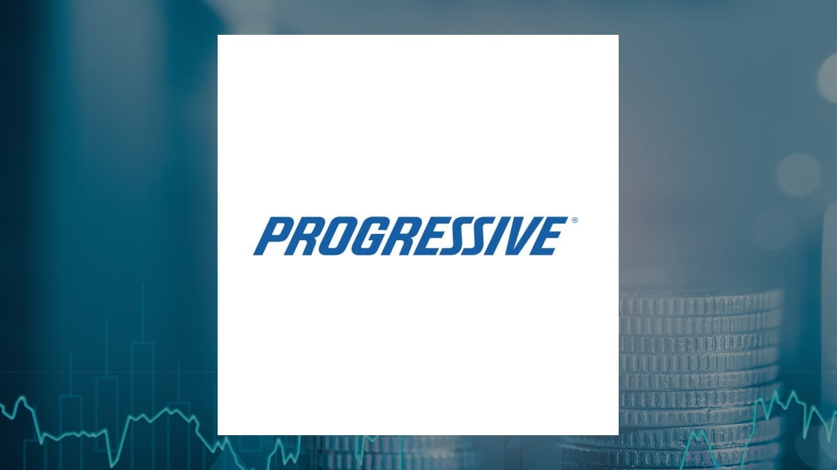 Progressive logo with Finance background