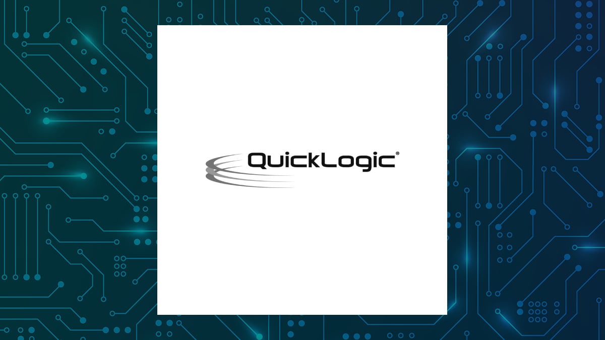 QuickLogic logo with Computer and Technology background