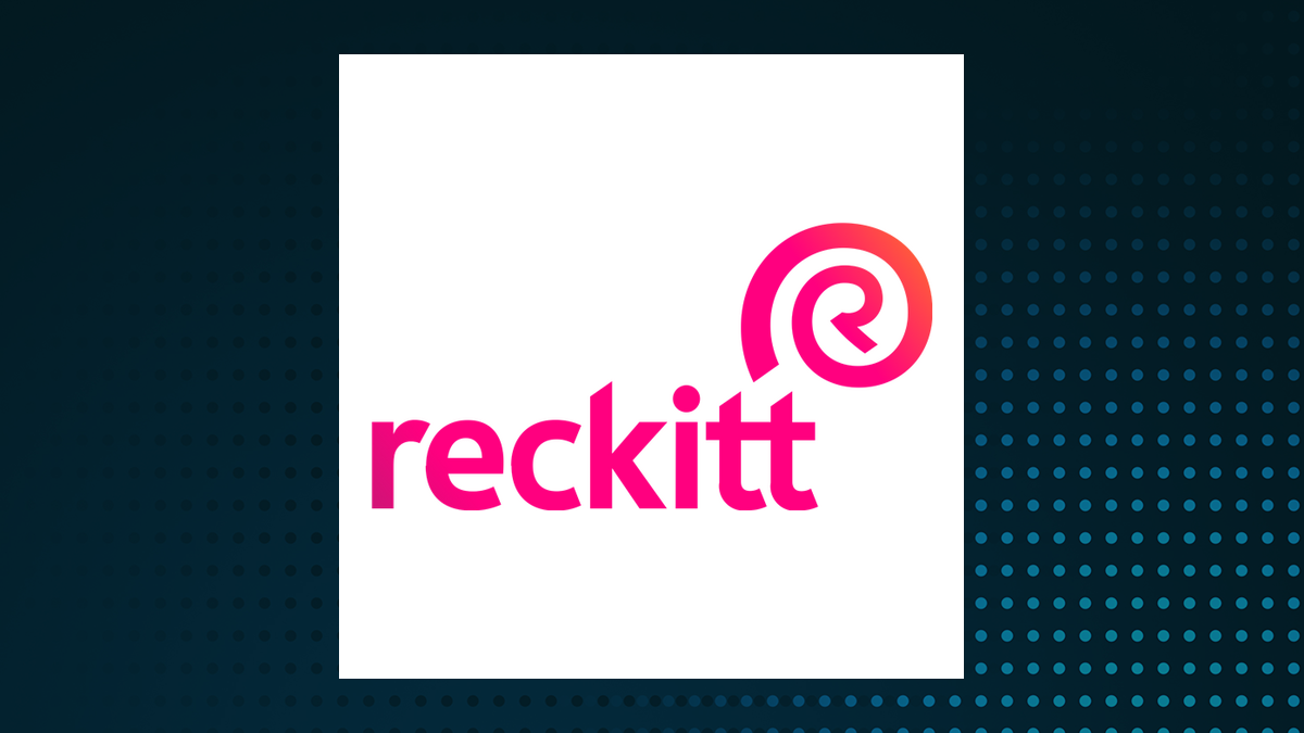 Reckitt Benckiser Group logo with Consumer Defensive background