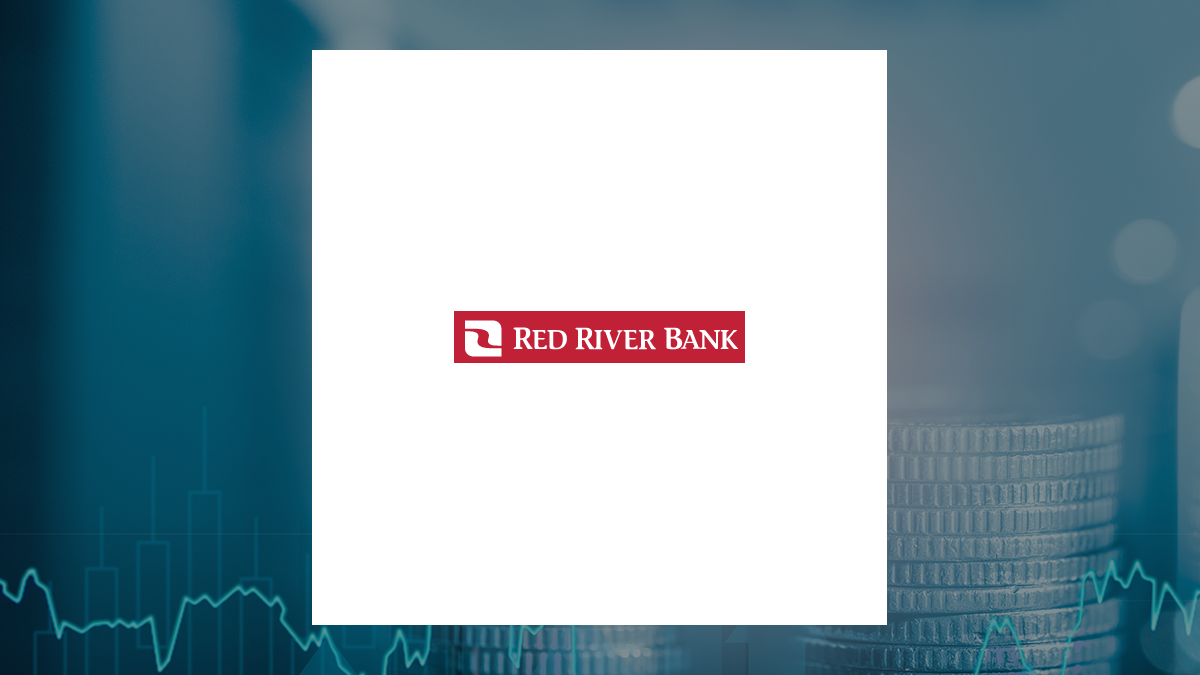 Red River Bancshares logo with Finance background
