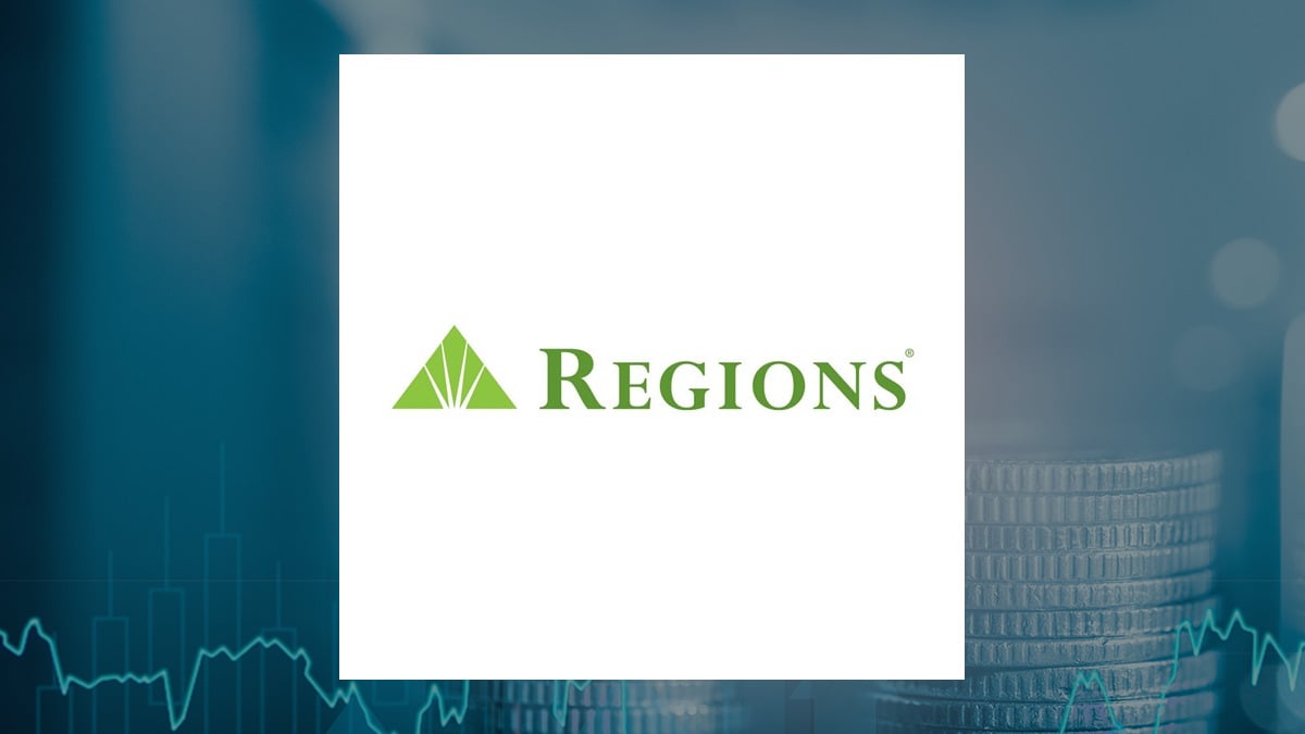 Regions Financial logo with Finance background
