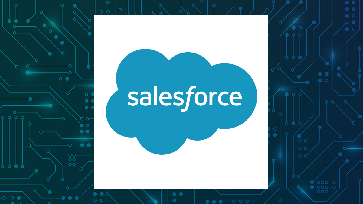 Salesforce logo with Computer and Technology background
