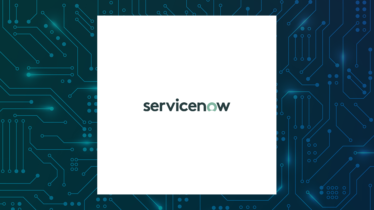 ServiceNow logo with Computer and Technology background