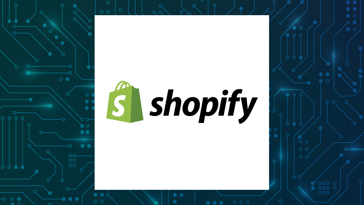Shopify logo with Computer and Technology background