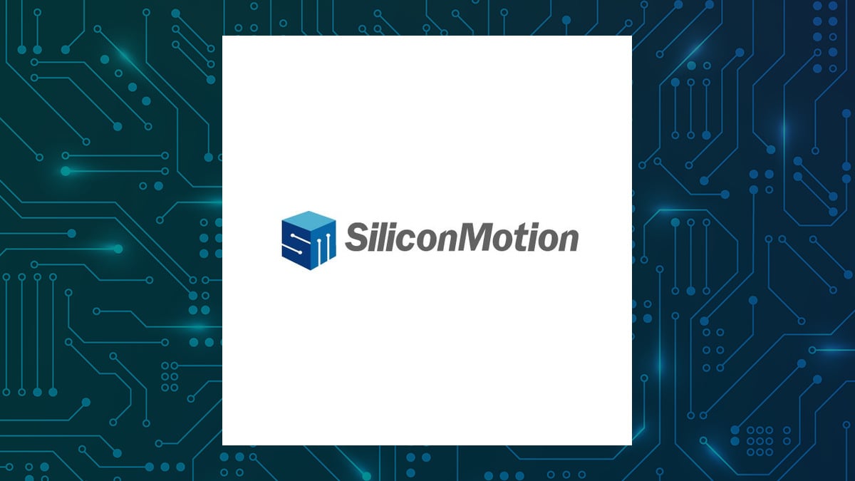 Silicon Motion Technology logo with Computer and Technology background
