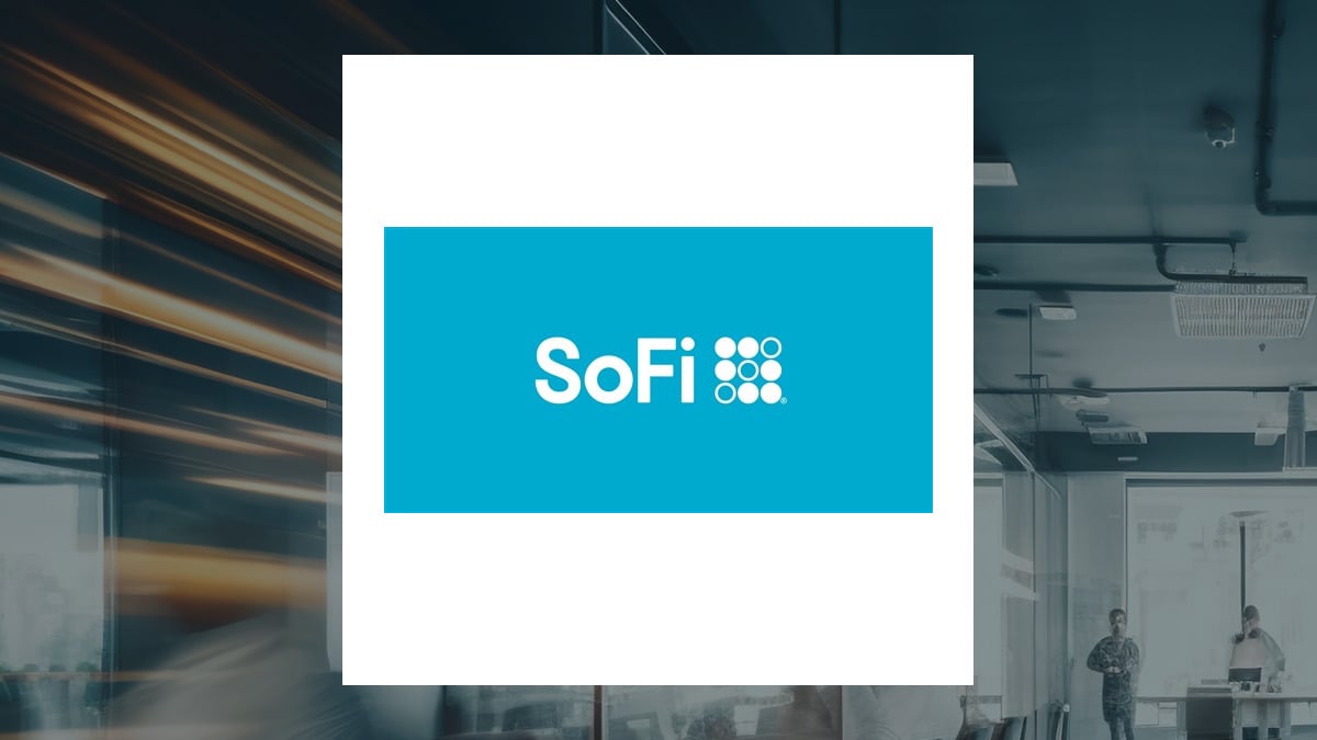 SoFi Technologies logo with Business Services background