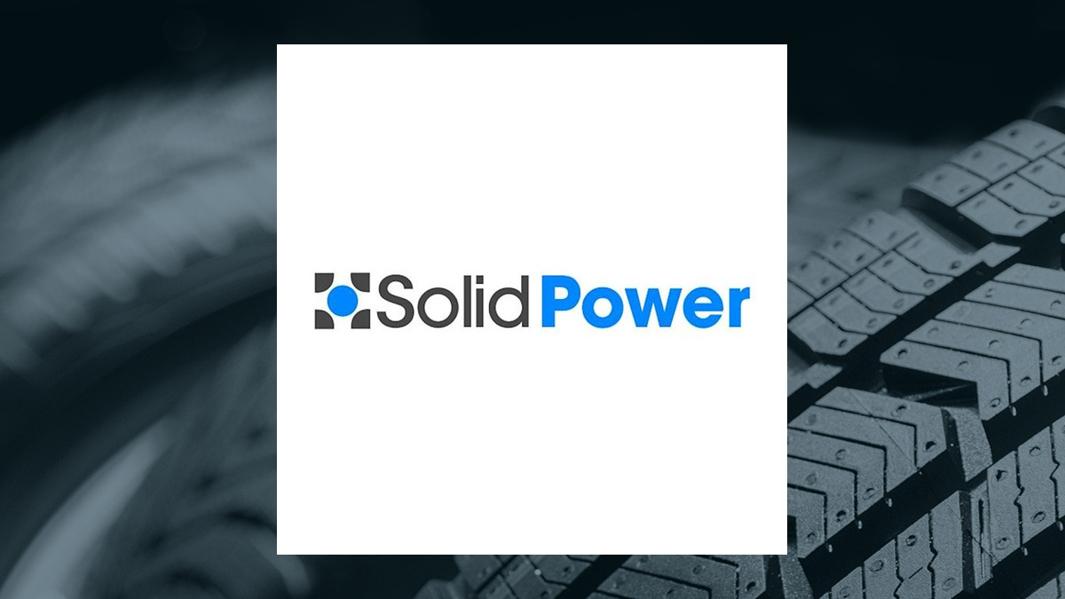 Solid Power logo with Auto/Tires/Trucks background