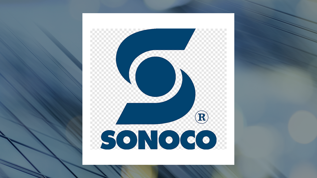 Sonoco Products logo with Industrial Products background