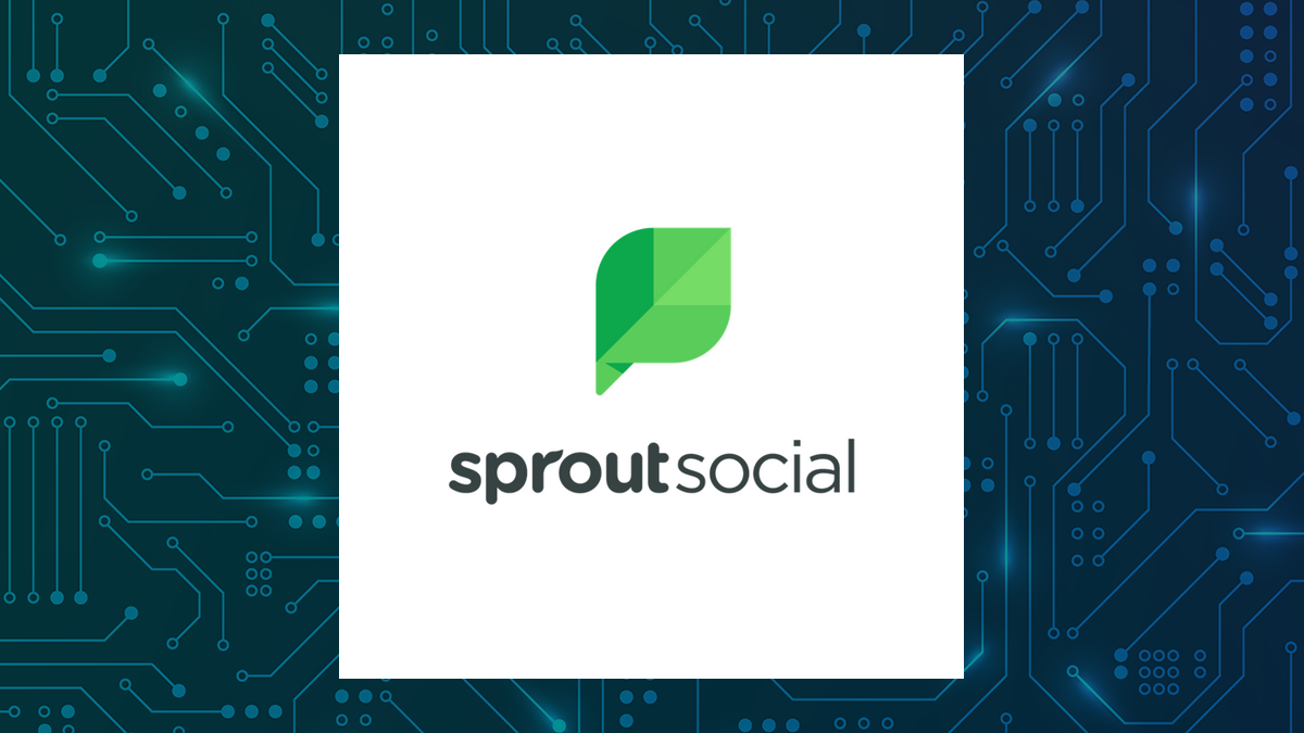 Sprout Social logo with Computer and Technology background