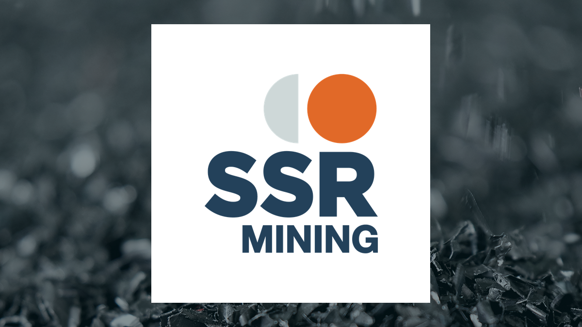 SSR Mining logo with Basic Materials background