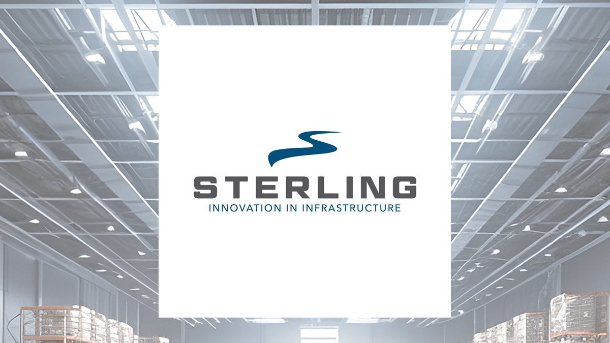 Sterling Infrastructure logo with Construction background