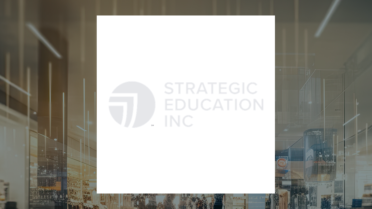 Strategic Education logo with Consumer Discretionary background