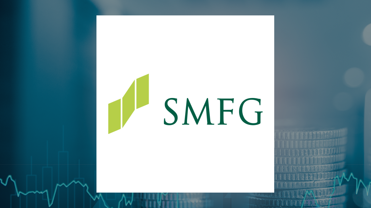 Sumitomo Mitsui Financial Group logo with Finance background