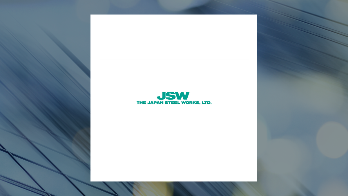 Japan Steel Works logo with Industrial Products background