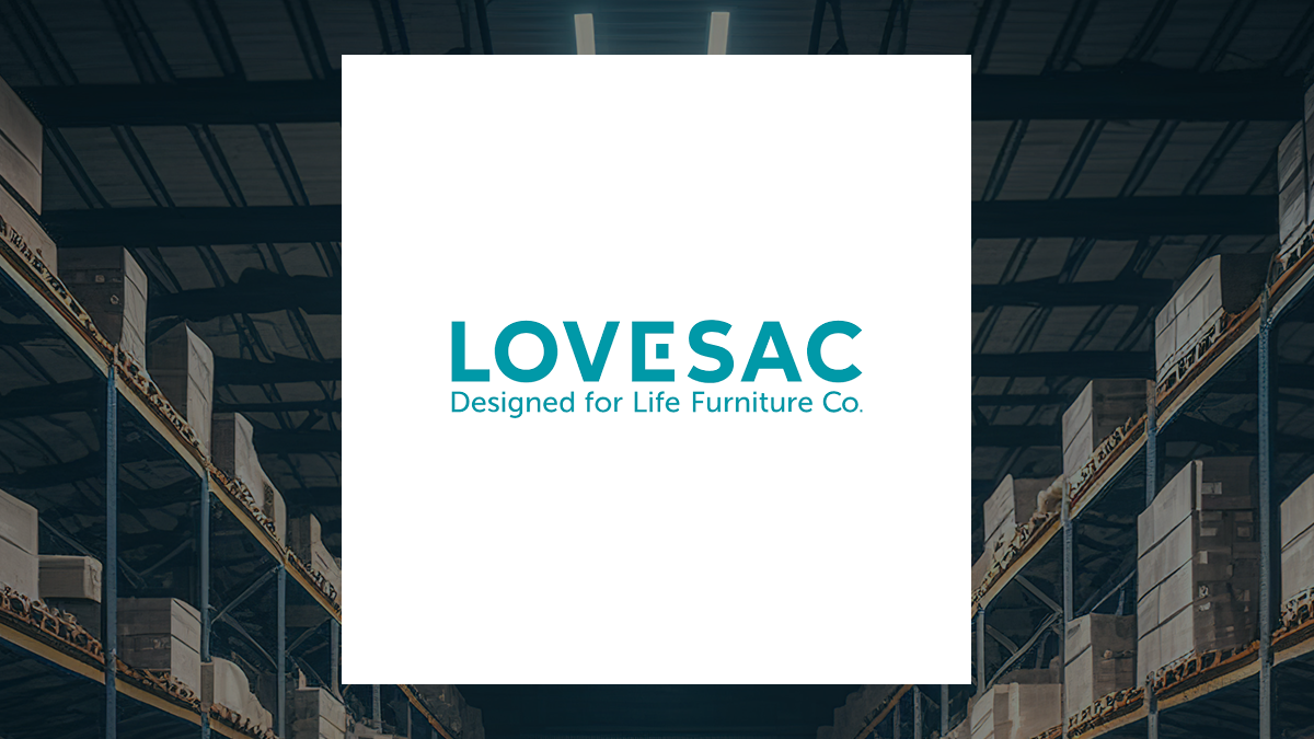 Lovesac logo with Retail/Wholesale background