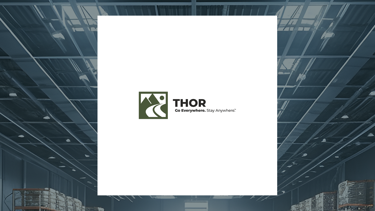 THOR Industries logo with Construction background