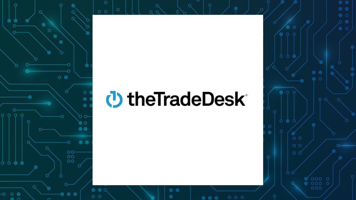 Trade Desk logo with Computer and Technology background