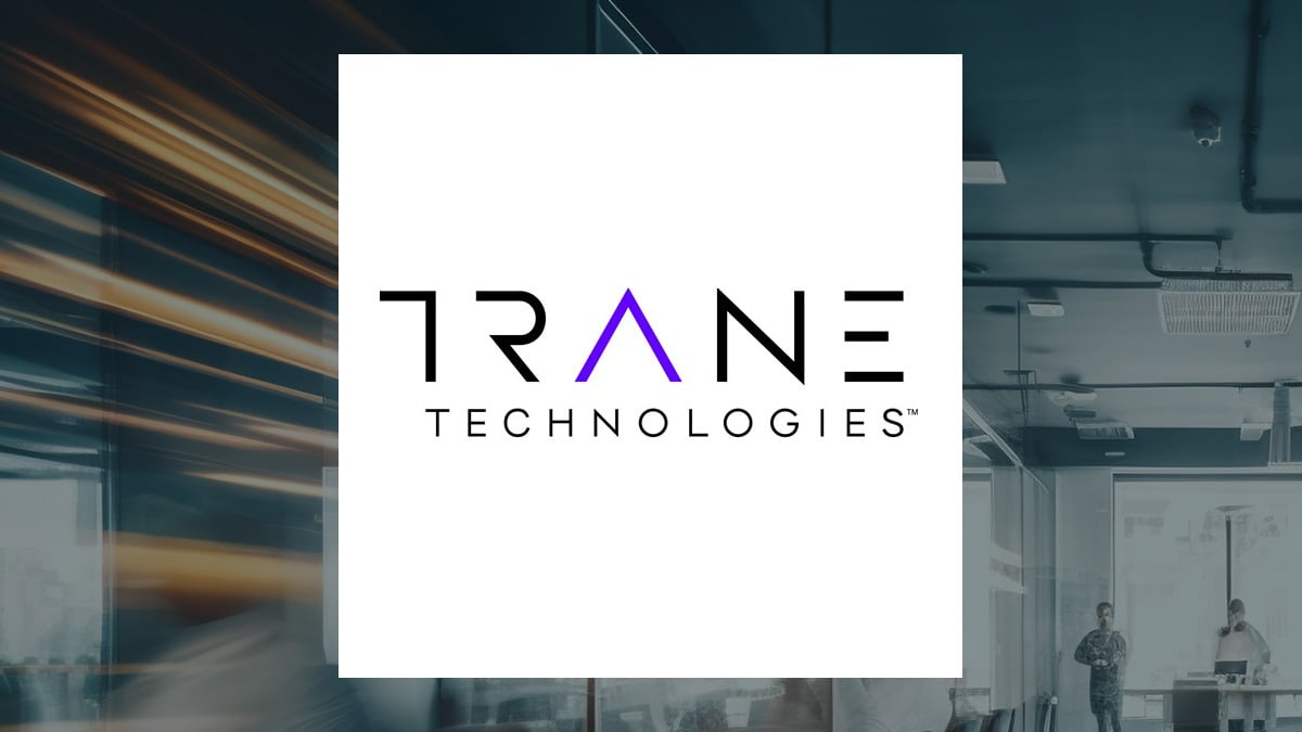 Trane Technologies logo with Industrials background
