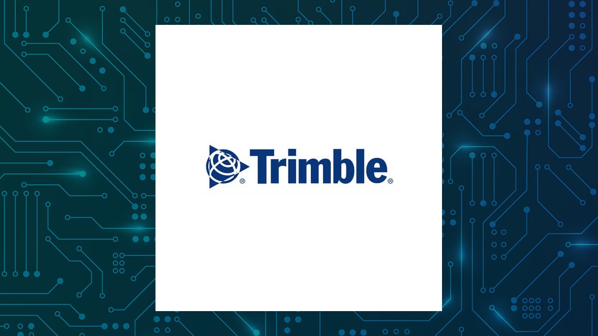 Trimble logo with Computer and Technology background