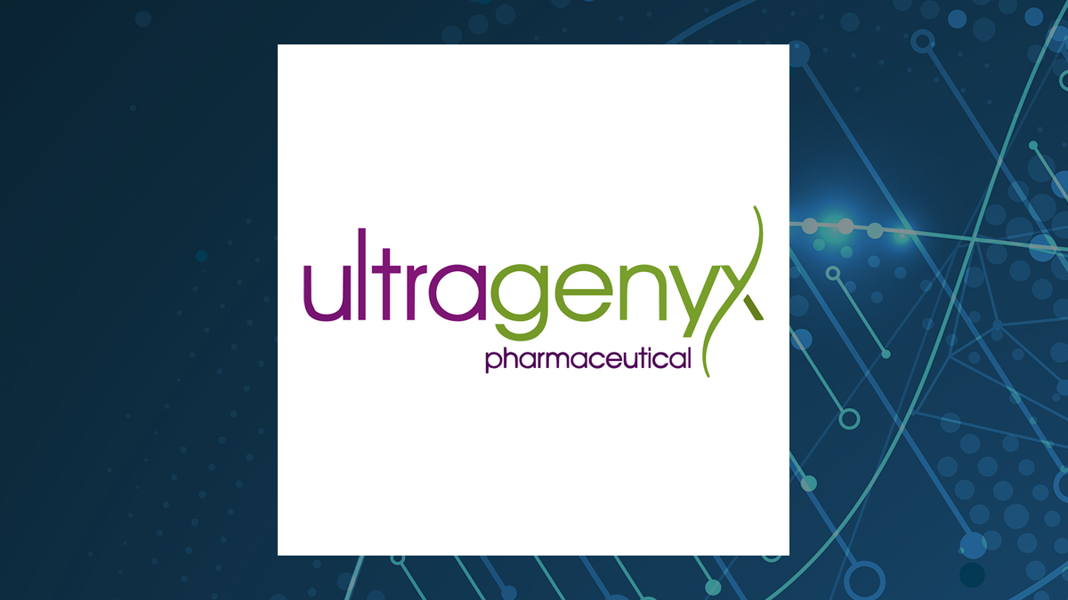 Ultragenyx Pharmaceutical logo with Medical background