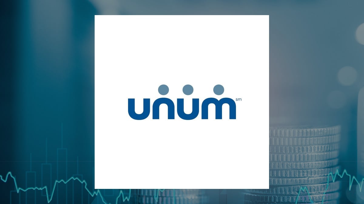 Unum Group logo with Finance background