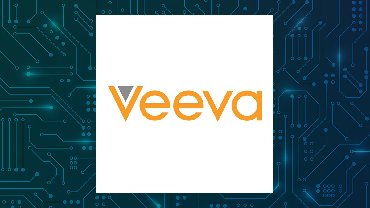 Veeva Systems logo with Computer and Technology background