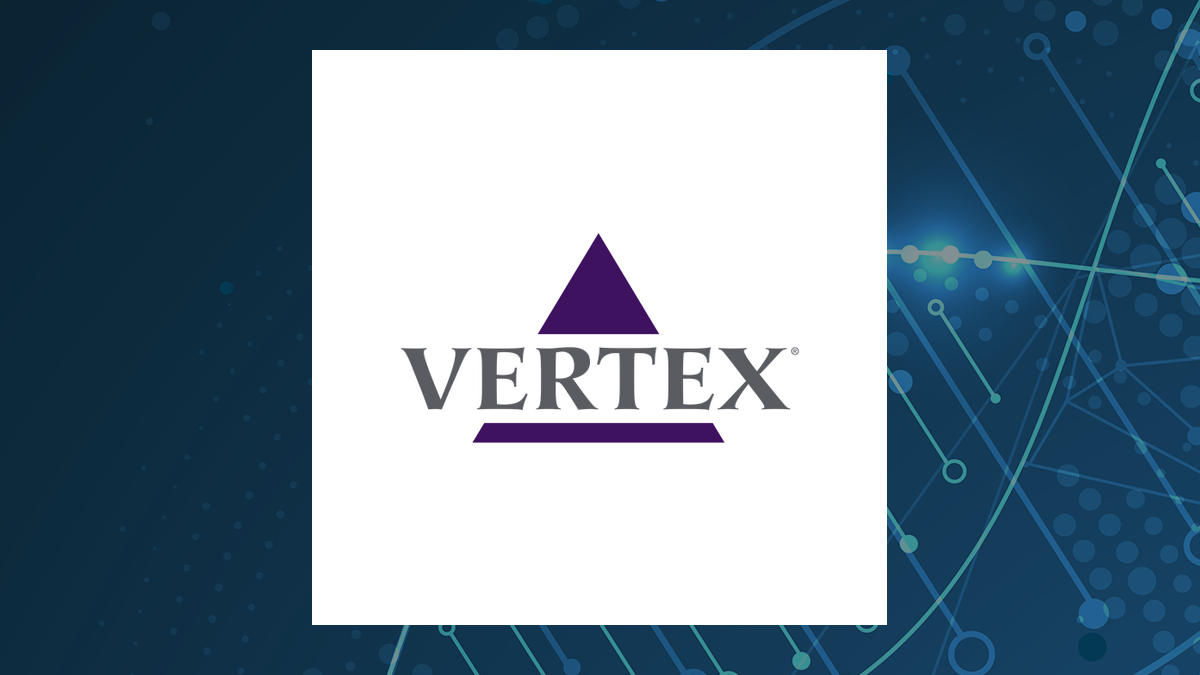 Vertex Pharmaceuticals logo with Medical background