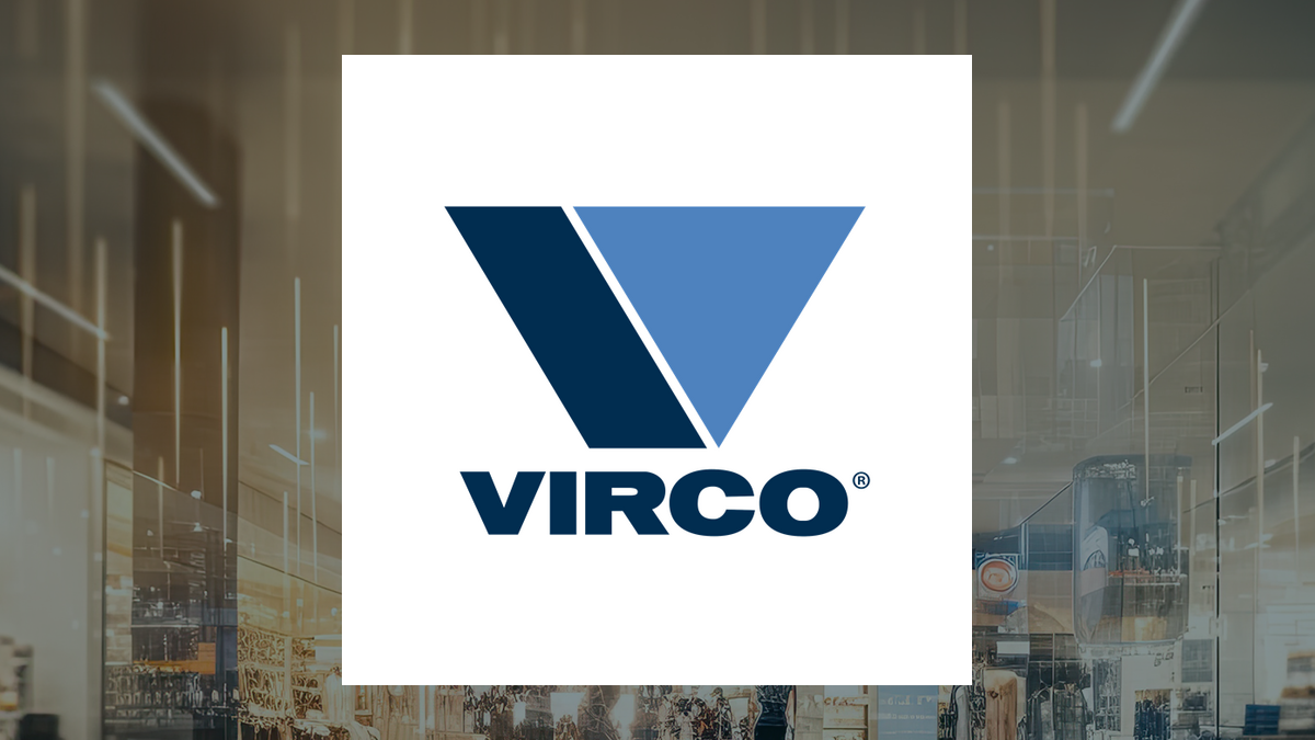 Virco Mfg. logo with Consumer Discretionary background