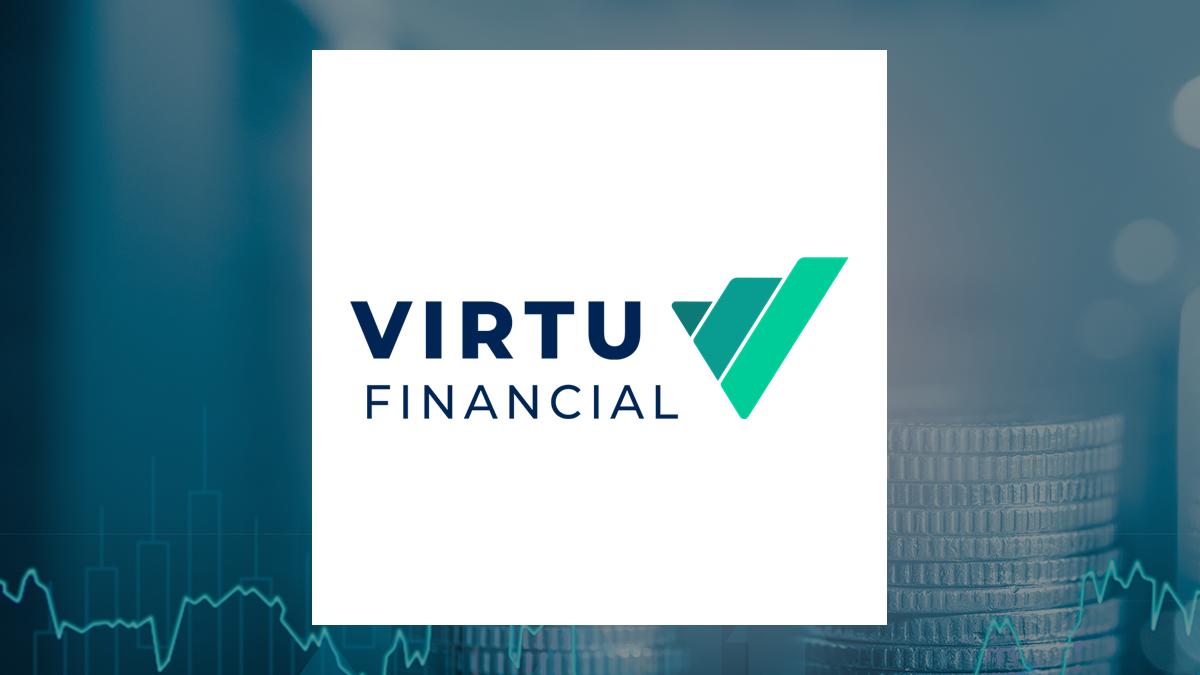 Virtu Financial logo with Finance background