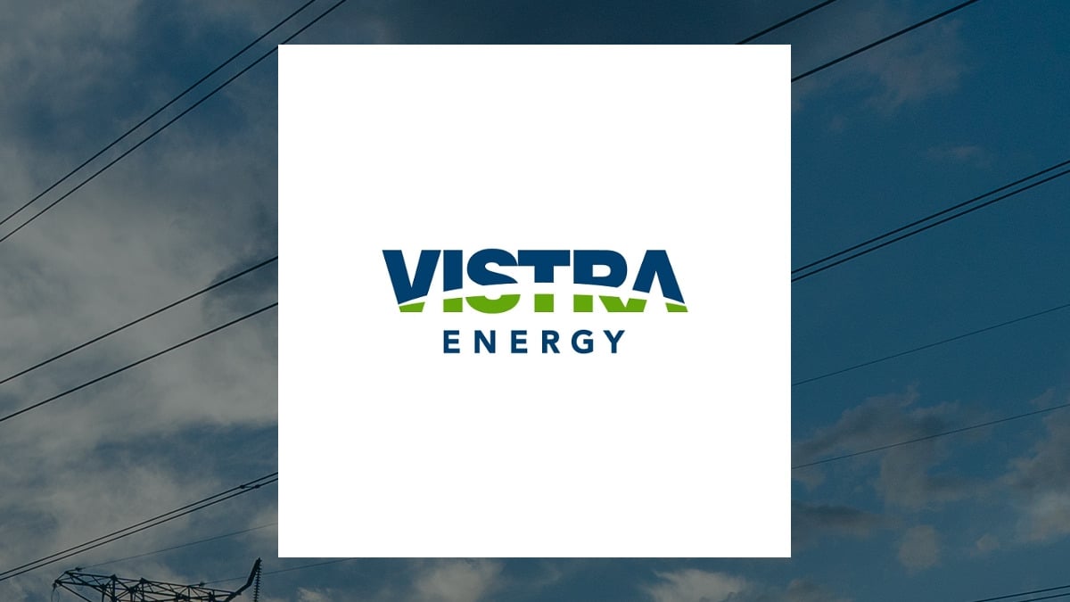 Vistra logo with Utilities background