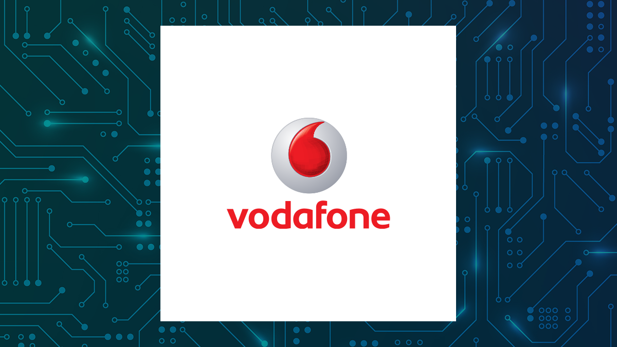 Vodafone Group Public logo with Computer and Technology background