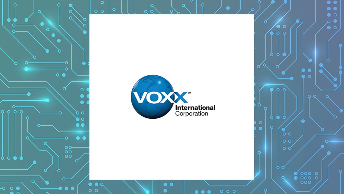 VOXX International logo with Computer and Technology background