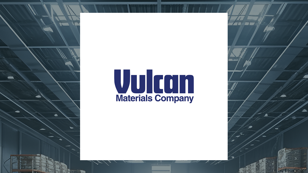Vulcan Materials logo with Basic Materials background
