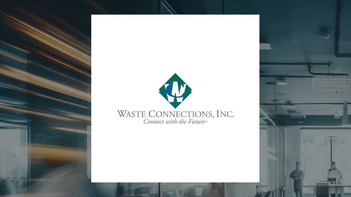 Waste Connections logo with Business Services background