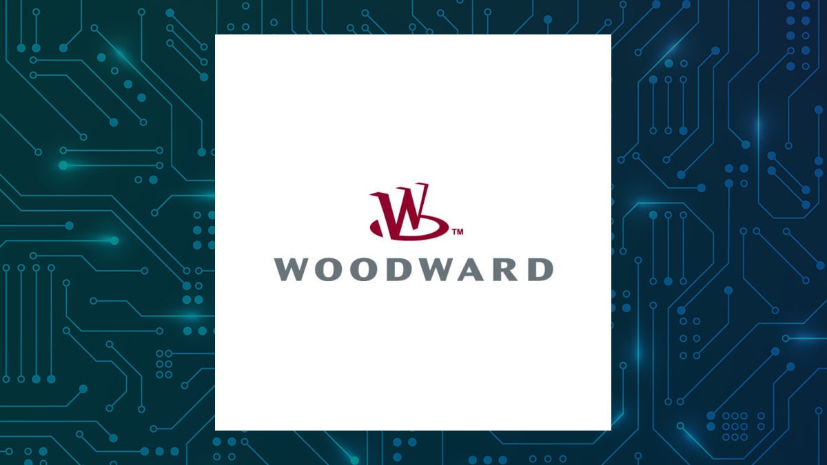 Woodward logo with Industrials background